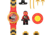 Детски часовник с играчка фигурка тип Лего Нинджаго нинджа червена