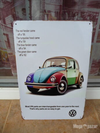 Fолксваген Бийтъл Volkswagen Beetle Кола метална табела класика
