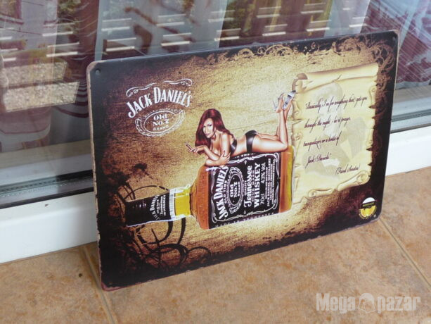 Jack Daniel’s метална табела уиски Джак Даниелс еротика бар момиче с пура