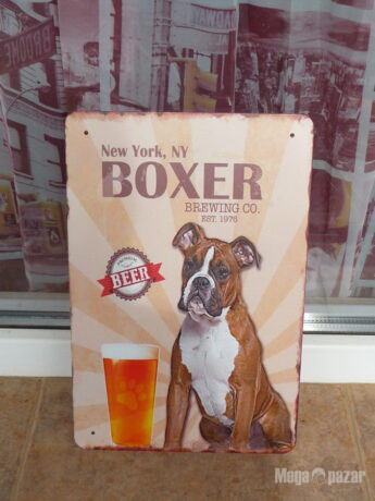 Метална табела бира Боксер куче Boxer за истински мъже премиум Ню Йорк