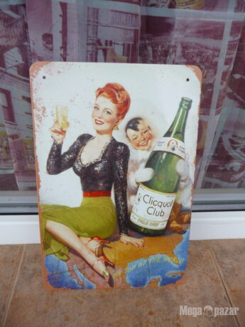 Метална табела алкохол шампанско вино повод празник сухо рекламна реклама