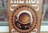 Метална табела кафе горещо кафене среща гледане зърна чашка