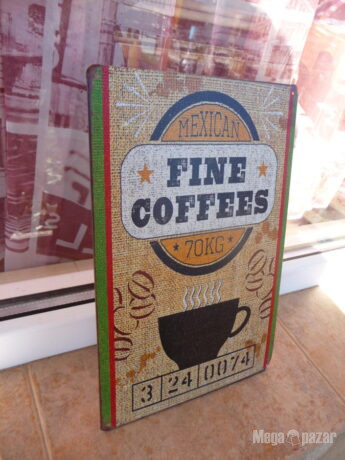 Метална табела кафе зърна аромат захар капучино Мексико чувал