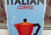 Метална табела кафе Италиянско кафе кефварка дълго домашно