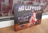 Метална табела кола Холивуд детектив престъпление улики еротика пистолет фотоапарат