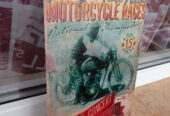 Метална табела мотор стар състезателен мотокрос състезание