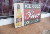 Метална табела леденостудена бира бутилка beer ice cold sold here