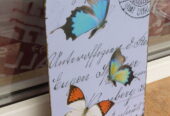Метална табела пеперуди цветни летят животни свят въздух