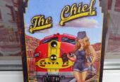 Метална табела влак локомотив момиче еротика Санта Фе релси