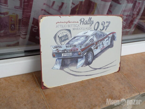 Метална табела кола рали Lancia Martini 037 Ланчия Pirelli следи от гуми