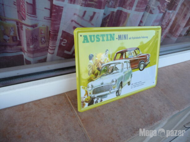 Метална табела кола Austin Mini мини автомобил ретро куче реклама