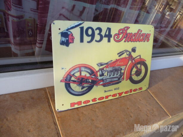 Метална табела мотор Indian 1934 series 402 Motorcycles ретро стара машина