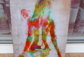 Метална табела картина еротика китара музика рок живопис бои